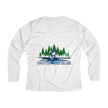 Women’s Long Sleeve Performance V-Neck Tee – Lightweight & Moisture-Wicking
