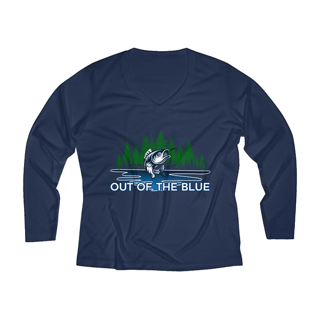 Women’s Long Sleeve Performance V-Neck Tee – Lightweight & Moisture-Wicking