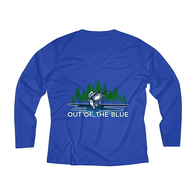 Women’s Long Sleeve Performance V-Neck Tee – Lightweight & Moisture-Wicking