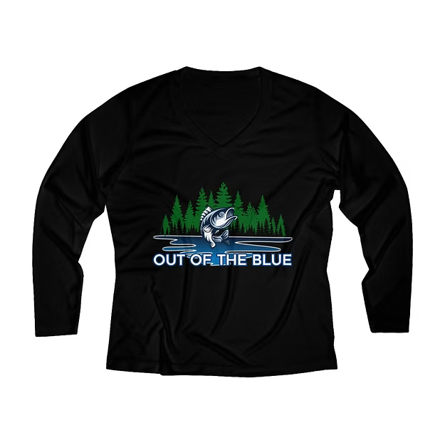 Women’s Long Sleeve Performance V-Neck Tee – Lightweight & Moisture-Wicking
