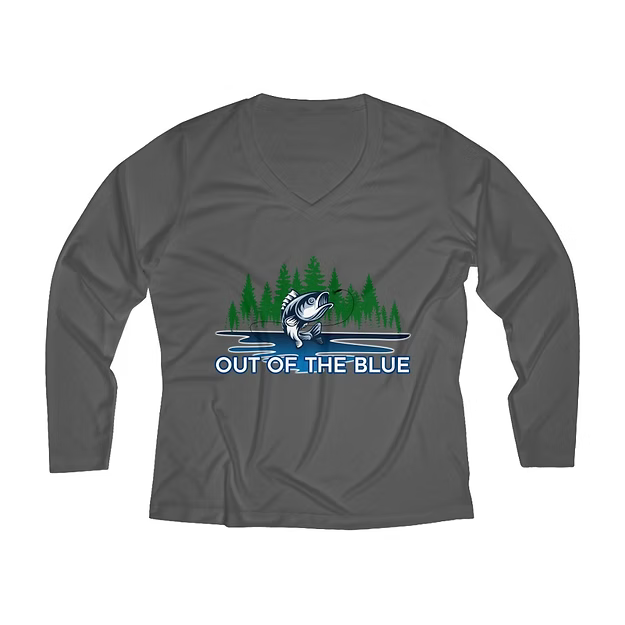 Women’s Long Sleeve Performance V-Neck Tee – Lightweight & Moisture-Wicking